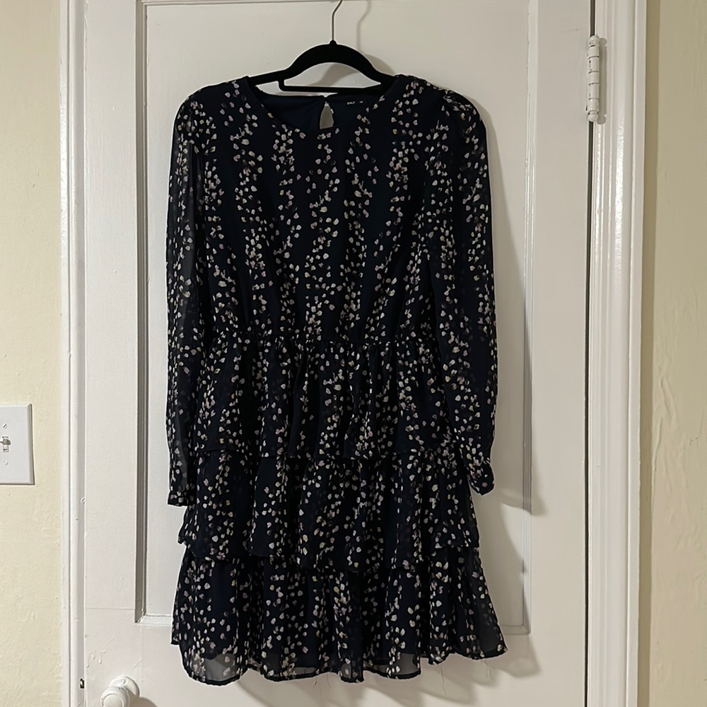 Puff sleeved ruffle dress!